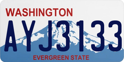 WA license plate AYJ3133