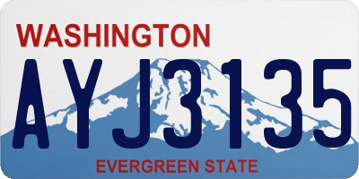 WA license plate AYJ3135