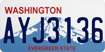 WA license plate AYJ3136