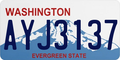 WA license plate AYJ3137