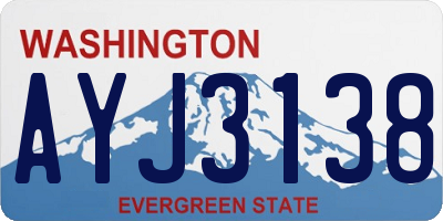 WA license plate AYJ3138