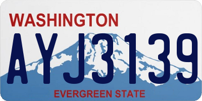 WA license plate AYJ3139
