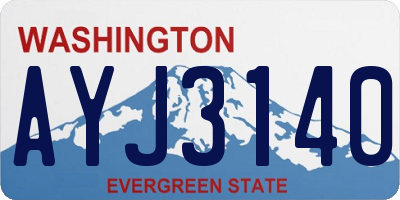 WA license plate AYJ3140