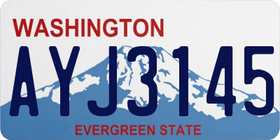 WA license plate AYJ3145