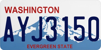 WA license plate AYJ3150