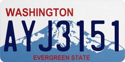WA license plate AYJ3151