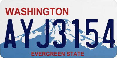 WA license plate AYJ3154