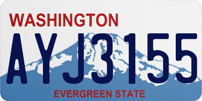 WA license plate AYJ3155