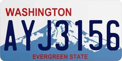 WA license plate AYJ3156