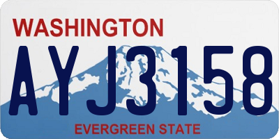 WA license plate AYJ3158