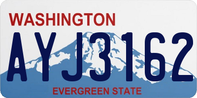 WA license plate AYJ3162