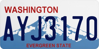 WA license plate AYJ3170