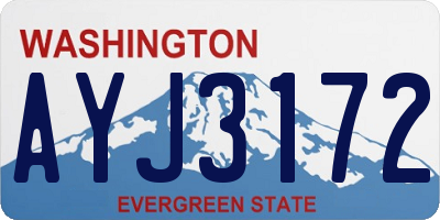 WA license plate AYJ3172