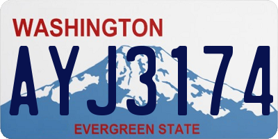 WA license plate AYJ3174