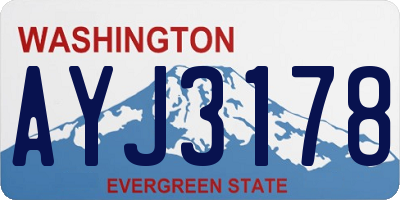 WA license plate AYJ3178