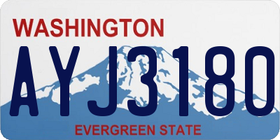 WA license plate AYJ3180