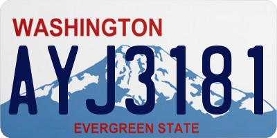 WA license plate AYJ3181