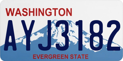 WA license plate AYJ3182