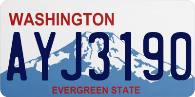 WA license plate AYJ3190