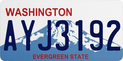 WA license plate AYJ3192