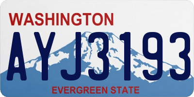 WA license plate AYJ3193