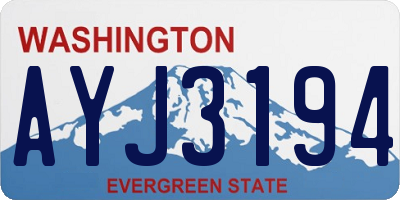 WA license plate AYJ3194