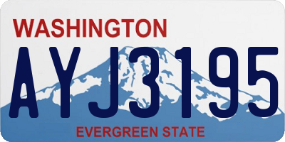 WA license plate AYJ3195