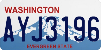 WA license plate AYJ3196