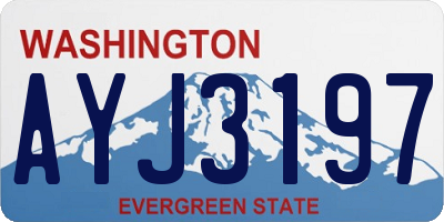 WA license plate AYJ3197