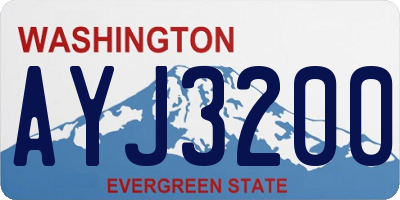 WA license plate AYJ3200