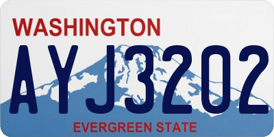 WA license plate AYJ3202