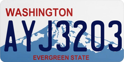 WA license plate AYJ3203