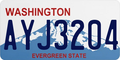 WA license plate AYJ3204