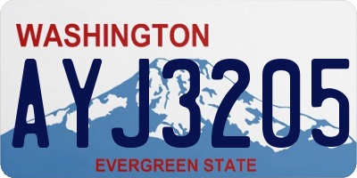 WA license plate AYJ3205