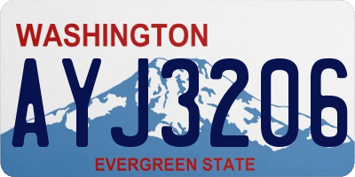 WA license plate AYJ3206