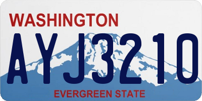 WA license plate AYJ3210
