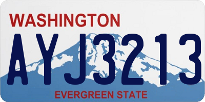 WA license plate AYJ3213