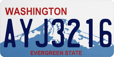 WA license plate AYJ3216