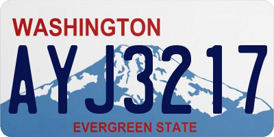 WA license plate AYJ3217