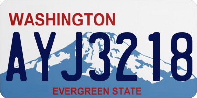 WA license plate AYJ3218