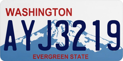 WA license plate AYJ3219