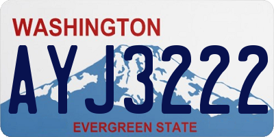 WA license plate AYJ3222