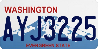 WA license plate AYJ3225