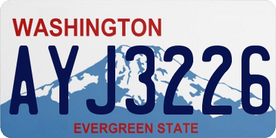 WA license plate AYJ3226