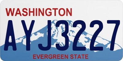 WA license plate AYJ3227