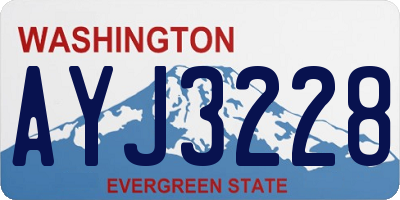 WA license plate AYJ3228