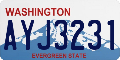 WA license plate AYJ3231