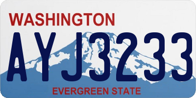 WA license plate AYJ3233