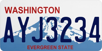 WA license plate AYJ3234
