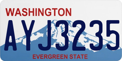 WA license plate AYJ3235